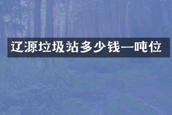辽源垃圾站多少钱一吨位