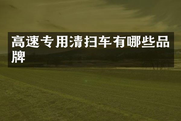 高速专用清扫车有哪些品牌