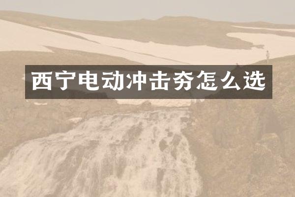 西宁电动冲击夯怎么选