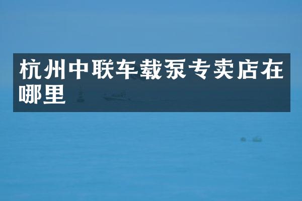 杭州中联车载泵专卖店在哪里