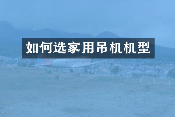 如何选家用吊机机型