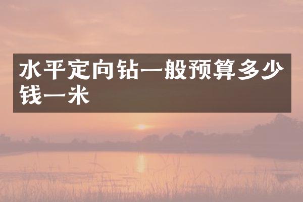 水平定向钻一般预算多少钱一米