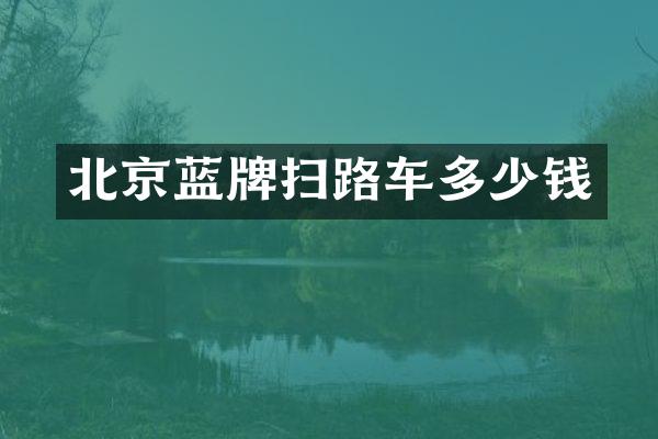 北京蓝牌扫路车多少钱
