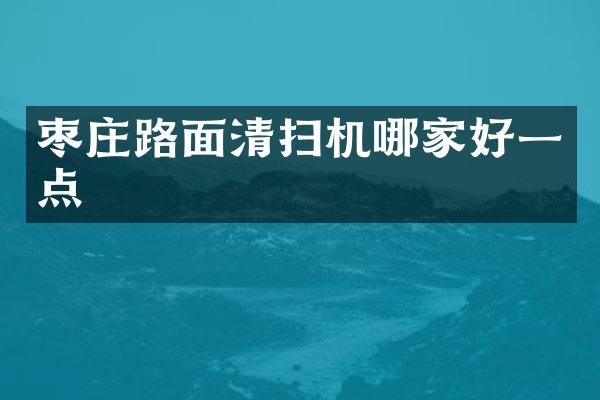 枣庄路面清扫机哪家好一点