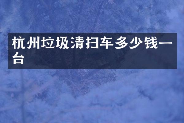 杭州垃圾清扫车多少钱一台