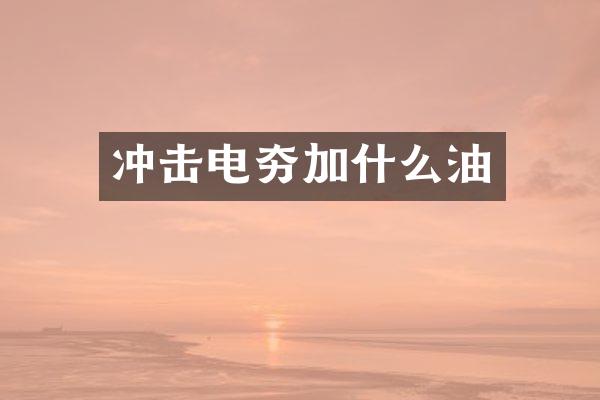 冲击电夯加什么油