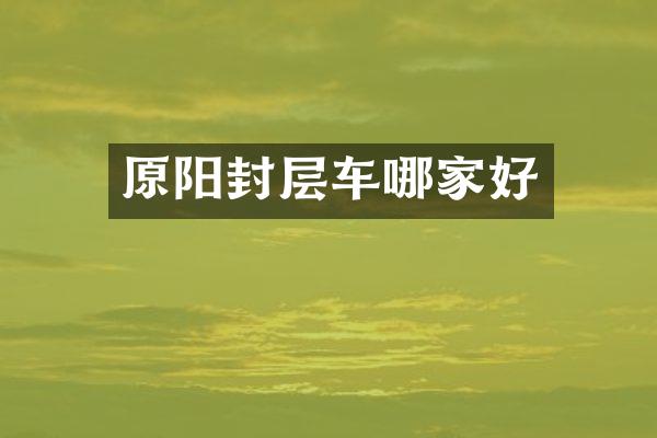 原阳封层车哪家好