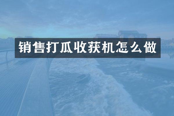 销售打瓜收获机怎么做