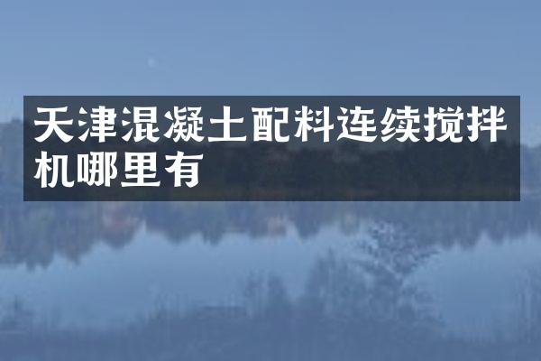 天津混凝土配料连续搅拌机哪里有