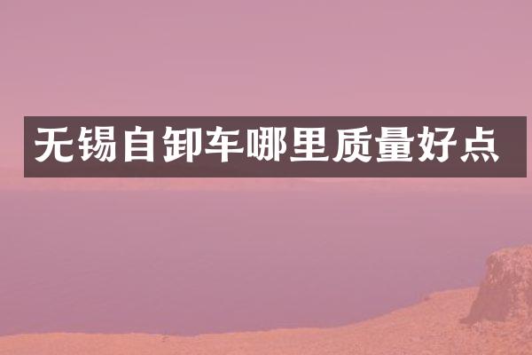 无锡自卸车哪里质量好点