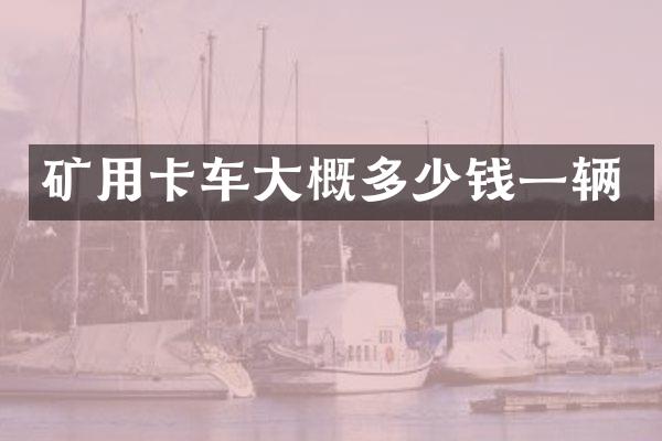 矿用卡车大概多少钱一辆