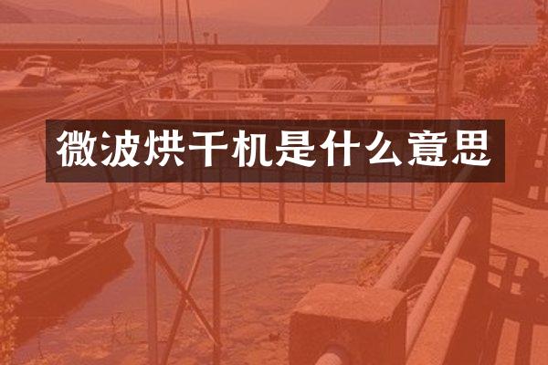 微波烘干机是什么意思