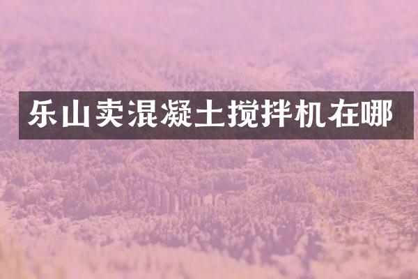 乐山卖混凝土搅拌机在哪