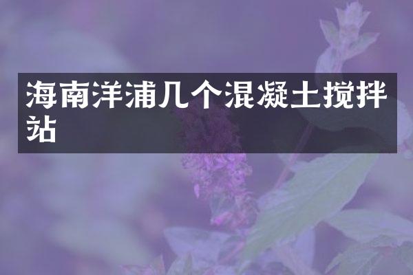 海南洋浦几个混凝土搅拌站