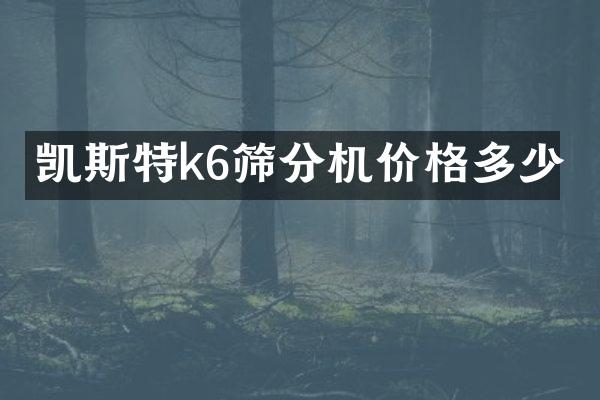 凯斯特k6筛分机价格多少