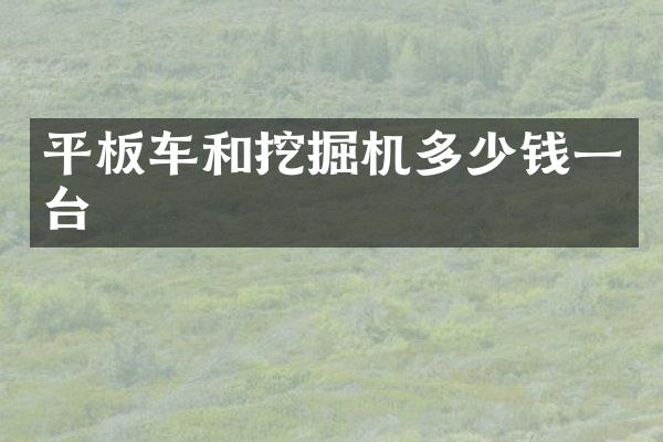 平板车和挖掘机多少钱一台