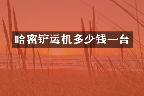 哈密铲运机多少钱一台