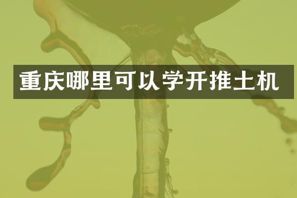 重庆哪里可以学开推土机