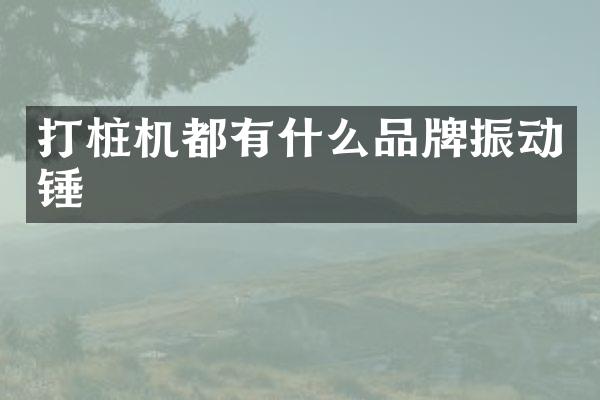 打桩机都有什么品牌振动锤