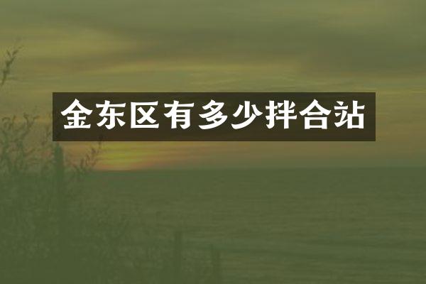 金东区有多少拌合站