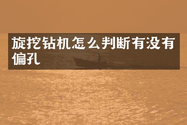 旋挖钻机怎么判断有没有偏孔