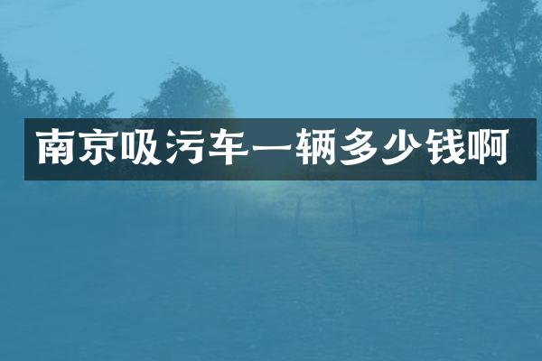 南京吸污车一辆多少钱啊