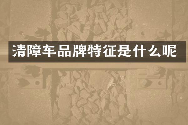 清障车品牌特征是什么呢