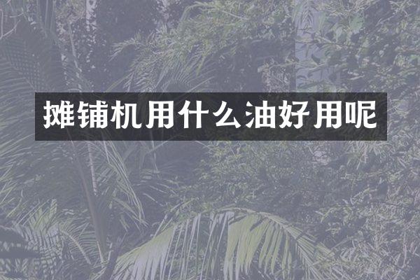 摊铺机用什么油好用呢