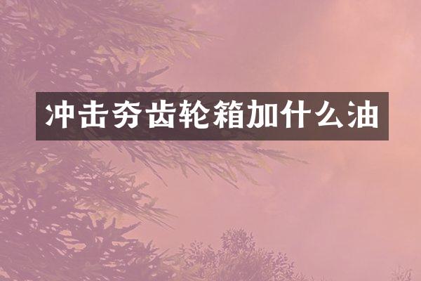 冲击夯齿轮箱加什么油