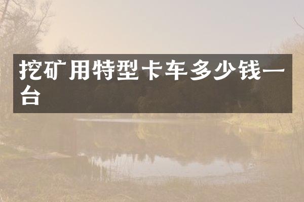 挖矿用特型卡车多少钱一台