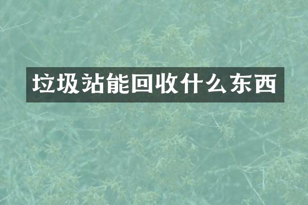 垃圾站能回收什么东西