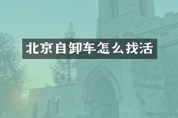 北京自卸车怎么找活