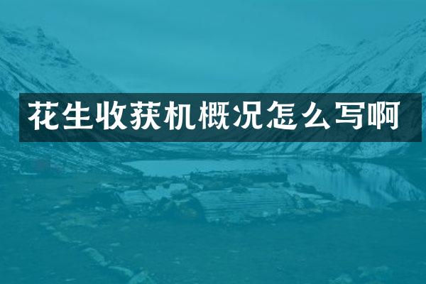 花生收获机概况怎么写啊