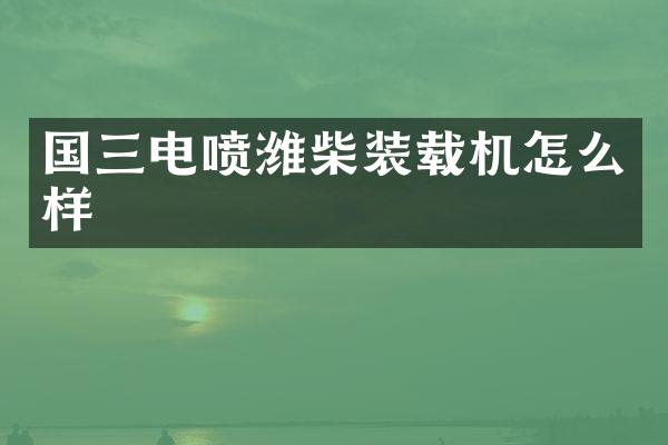 国三电喷潍柴装载机怎么样
