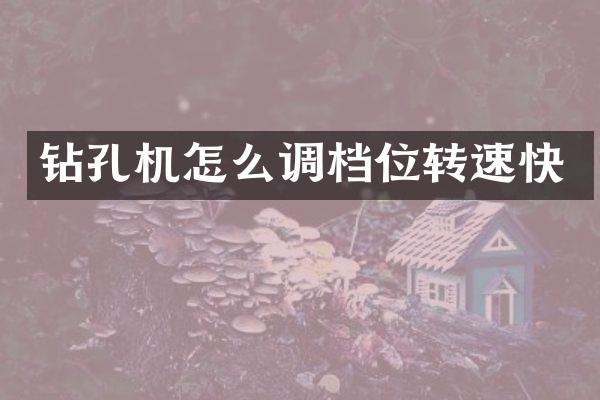 钻孔机怎么调档位转速快