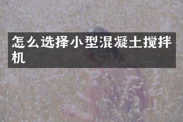 怎么选择小型混凝土搅拌机