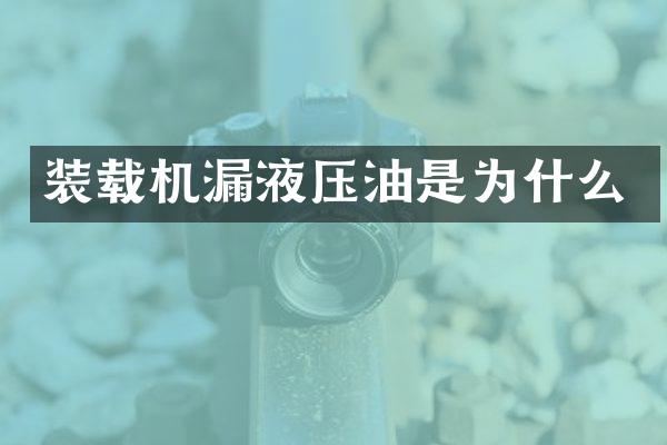 装载机漏液压油是为什么
