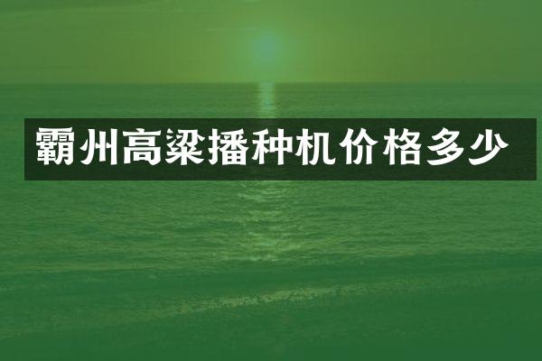 霸州高粱播种机价格多少