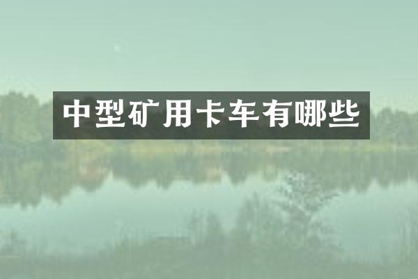 中型矿用卡车有哪些