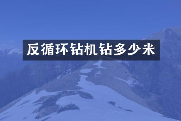 反循环钻机钻多少米