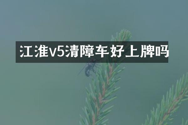 江淮v5清障车好上牌吗