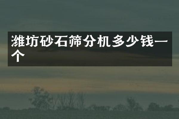 潍坊砂石筛分机多少钱一个