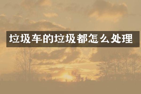 垃圾车的垃圾都怎么处理