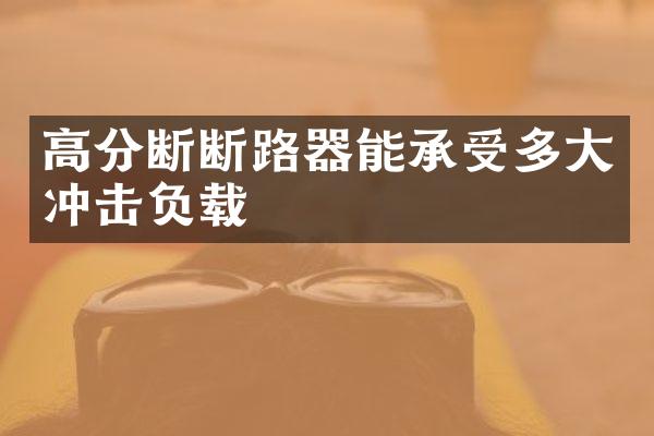 高分断断路器能承受多大冲击负载