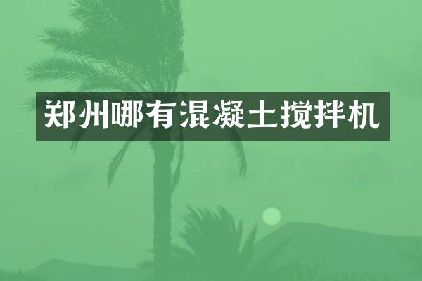 郑州哪有混凝土搅拌机