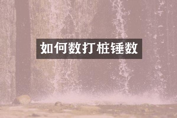 如何数打桩锤数