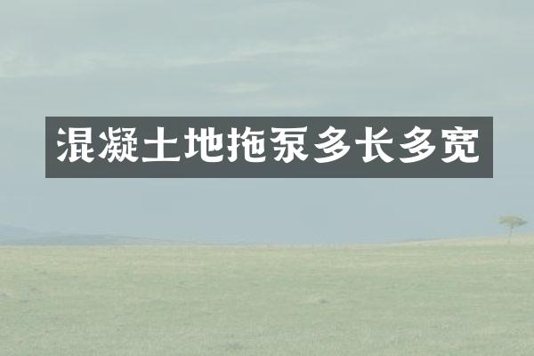 混凝土地拖泵多长多宽