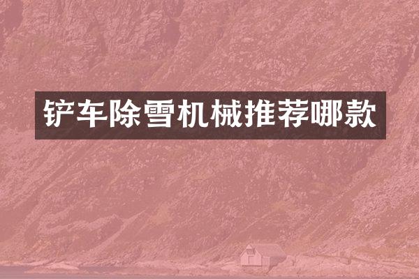 铲车除雪机械推荐哪款