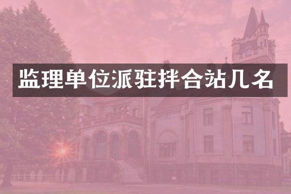 监理单位派驻拌合站几名