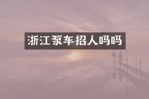浙江泵车招人吗吗